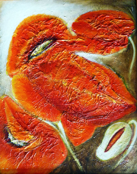 Blumenmalerei, Acrylmalerei, Mohnblumen, Malerei