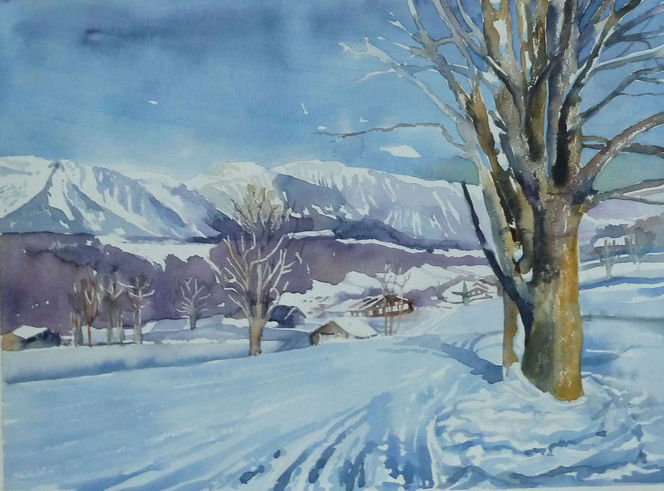 Winter, Malerei, Pflanzen