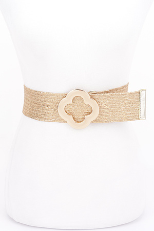 Metal Buckle Metallic Stretch Belt