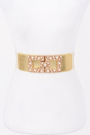 Pearl Metal Buckle Elastic Belt