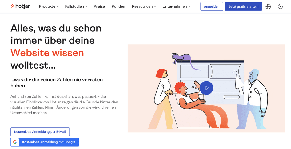 #Hotjar’s German-language homepage