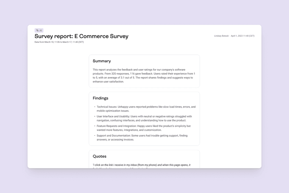 #Hotjar AI analyzes open-ended user survey responses into actionable data insights