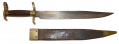 VERY RARE CONFEDERATE “POTTS BOWIE KNIFE BAYONET” NOW ATTRIBUTED TO REES FITZPATRICK OF NATCHEZ, MS, WITH ORIGINAL SCABBARD AND BELT LOOP, AND SOLDIER’S INITIALS