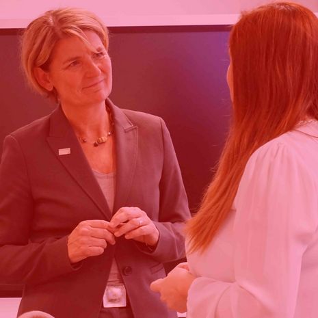 Symbolbild Virtuelle Thementage Hochschule Harz Meet the Prof Zwei Frauen im Gespräch