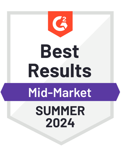 G2 badge Best Results Mid-Market Winter 2024