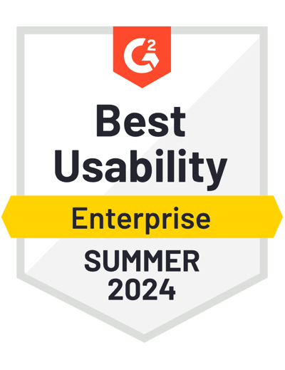 G2 Badge Best Usability Enterprise Winter 2024