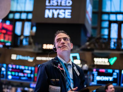 Trader on the floor of the New York Stock Exchange