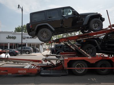 Outside a Jeep dealership in Chicago in June. 