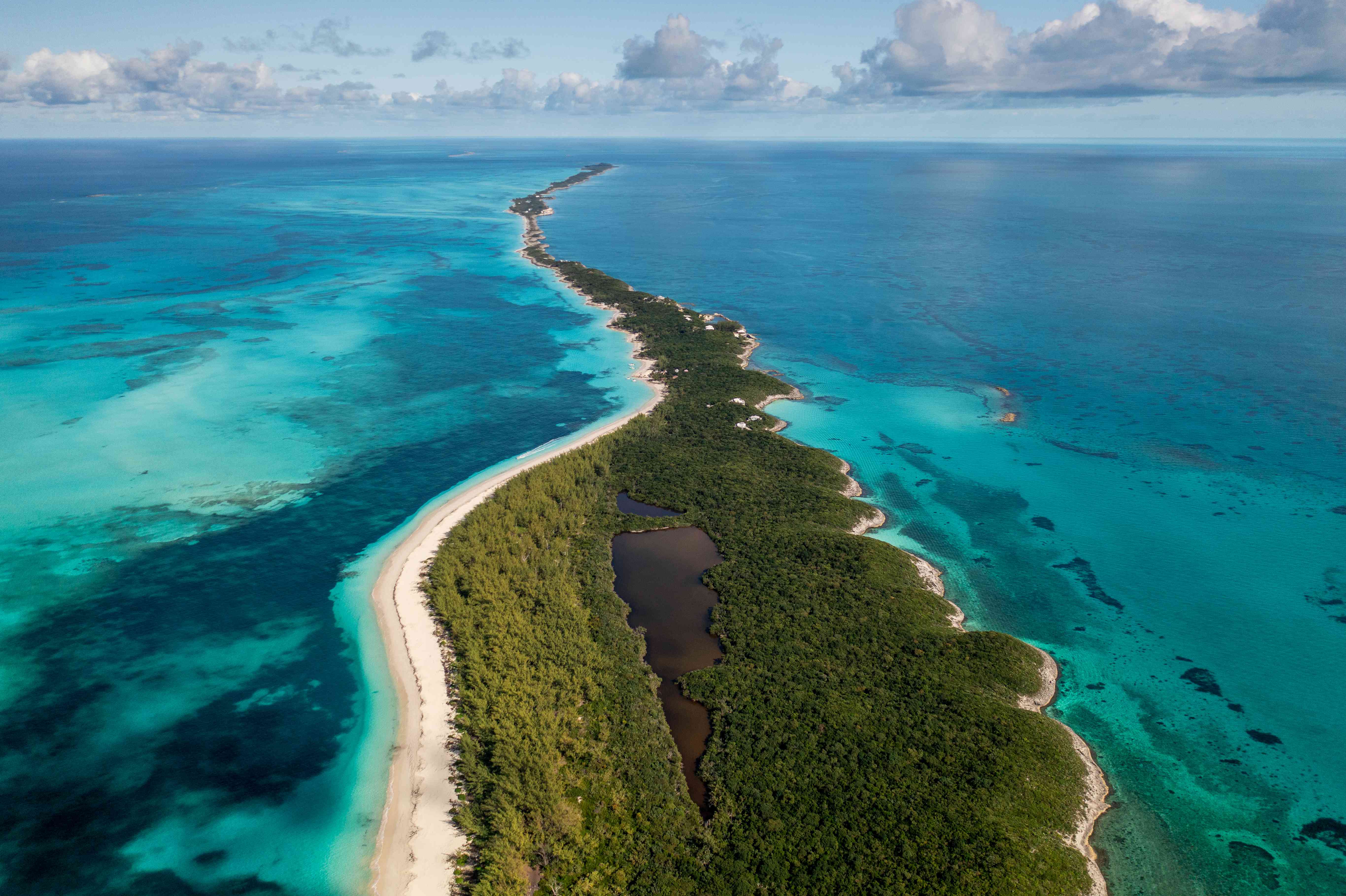 Rose Island, Bahamas photographed from an aerial perspective