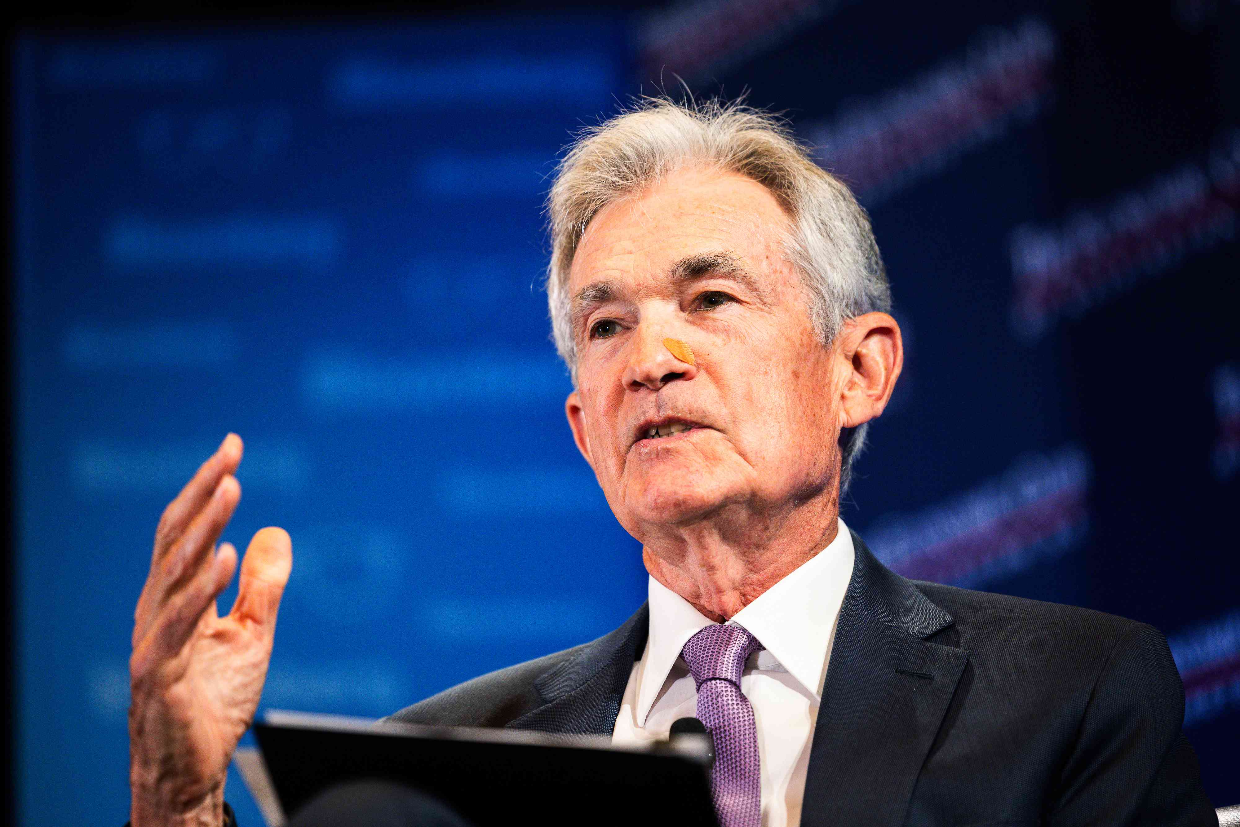 Jerome Powell, chairman of the US Federal Reserve, during an Economic Club of Washington event in Washington, DC, US, on Monday, July 15, 2024.