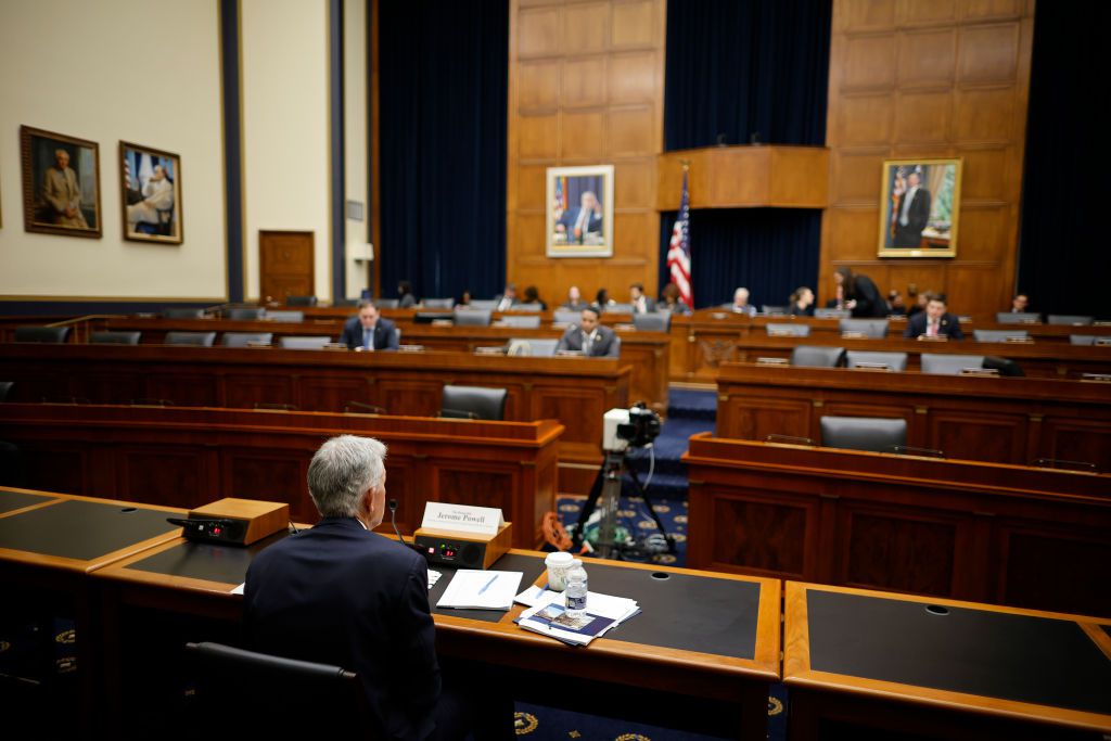 Federal Reserve Bank Chairman Jerome Powell testifies before the House Financial Services Committee in the Rayburn House Office Building on Capitol Hill on March 06, 2024 in Washington, DC. 