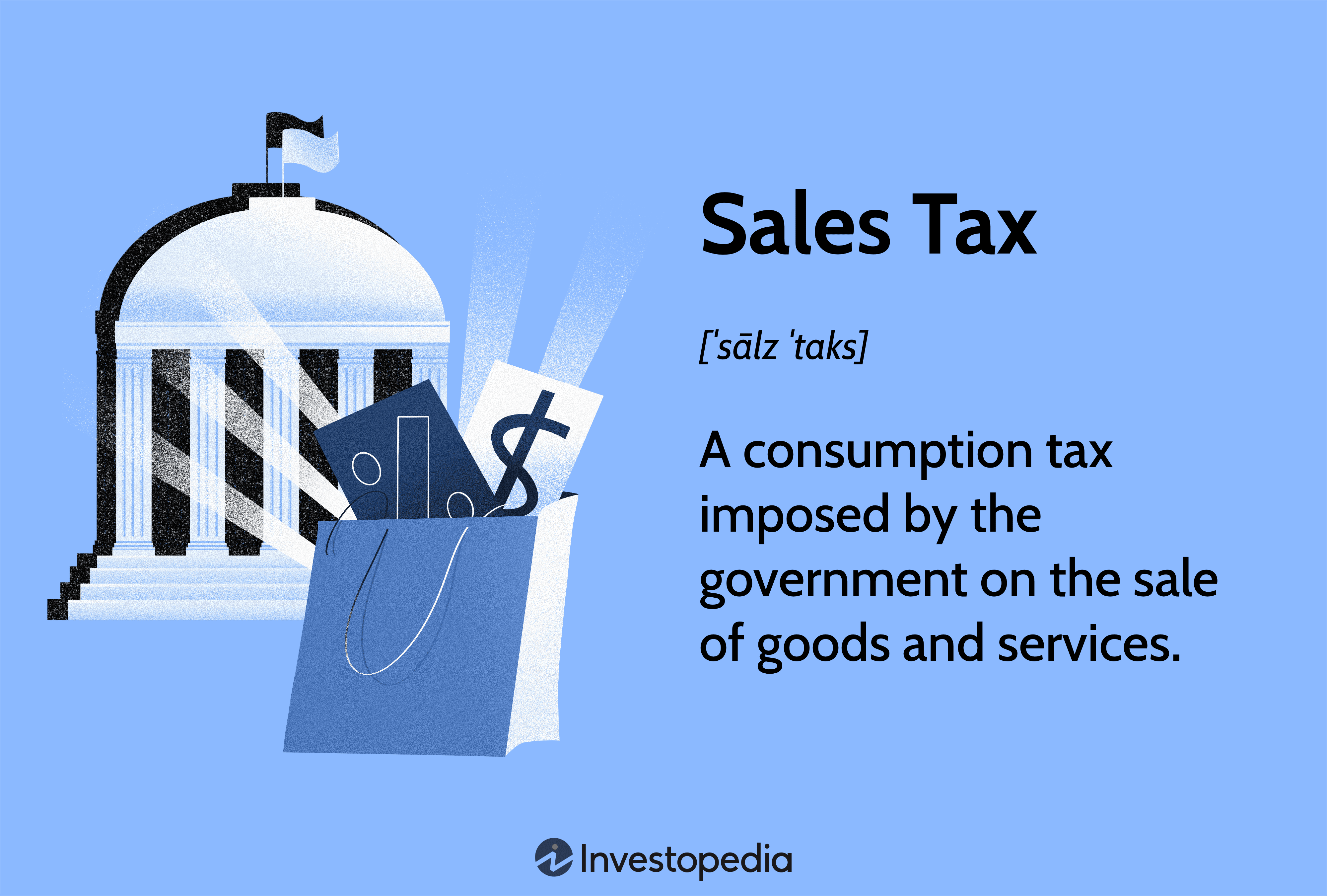 Sales Tax: A consumption tax imposed by the government on the sale of goods and services.