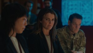 'The Diplomat' (L to R) Ali Ahn as Eidra Park, Keri Russell as Kate Wyler in episode 203 of The Diplomat. Cr. Courtesy of Netflix © 2024