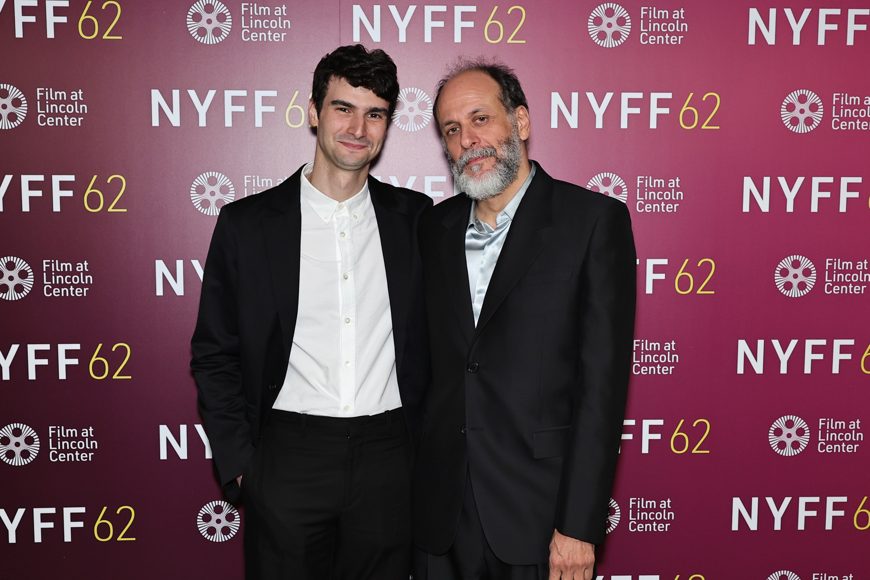 NEW YORK, NEW YORK - OCTOBER 06: (L-R) Justin Kuritzkes and Luca Guadagnino pose backstage at the 'Queer' premiere during the 62nd New York Film Festival at Film at Lincoln Center on October 06, 2024 in New York City. (Photo by Theo Wargo/Getty Images for FLC)