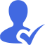 royal blue checked user icon