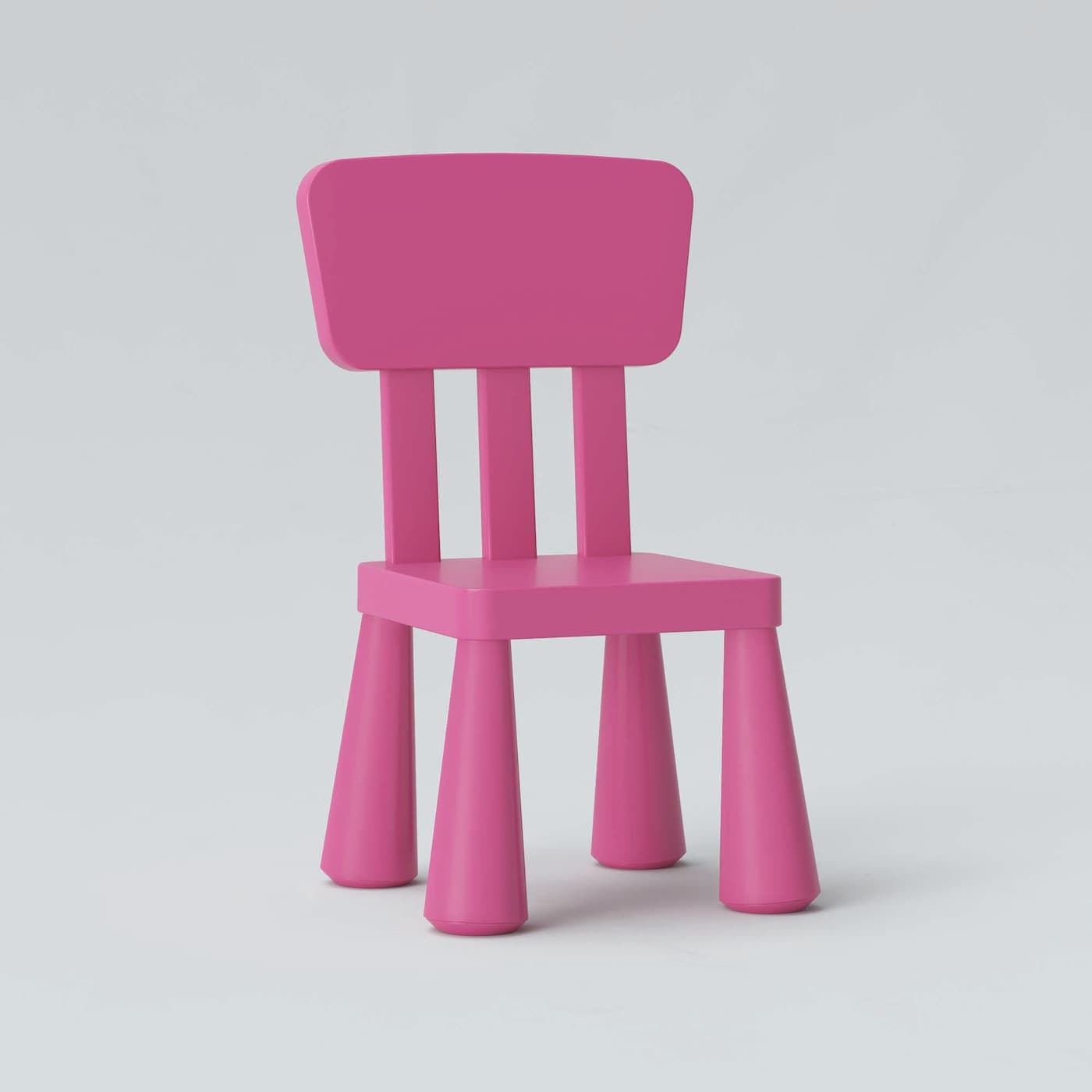 A bright pink MAMMUT childrens chair.