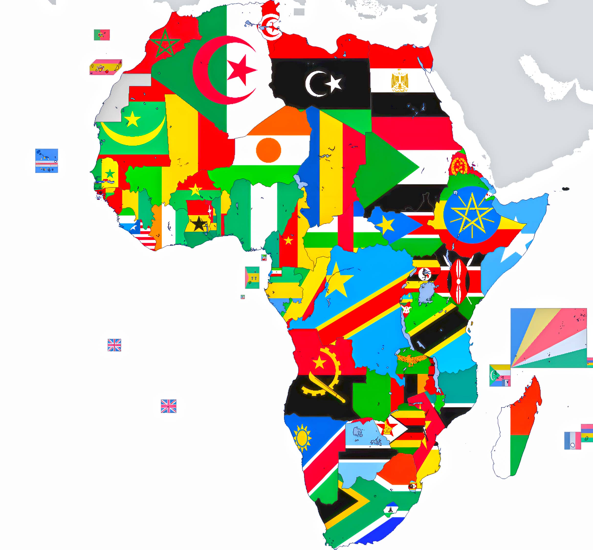 Africa Flag Map