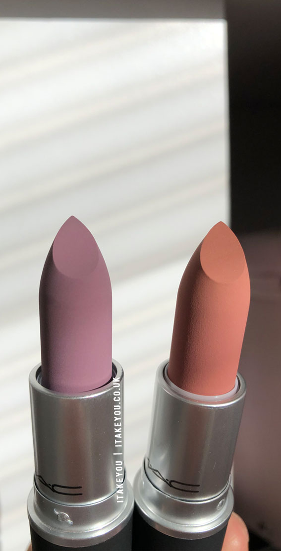 Ripened vs Teddy 2.0 MAC Powder Kiss Lipstick