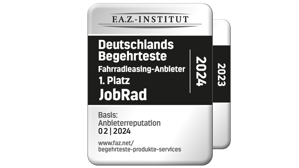 JobRad ist Begehrtester Dienstradleasing-Anbieter 2024-23 (FAZ)