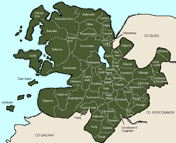 Map Of County Mayo Mayo Catholic records