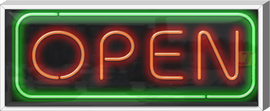 Outdoor XL Deluxe Open Neon Sign