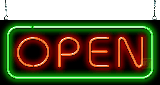 Deluxe Neon Open Sign - Red & Green