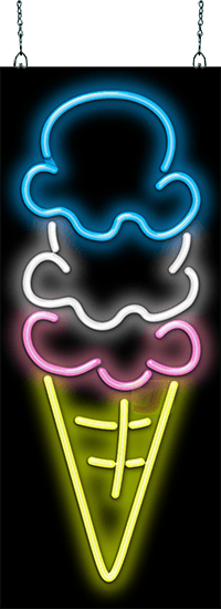 Ice Cream Cone Neon Sign