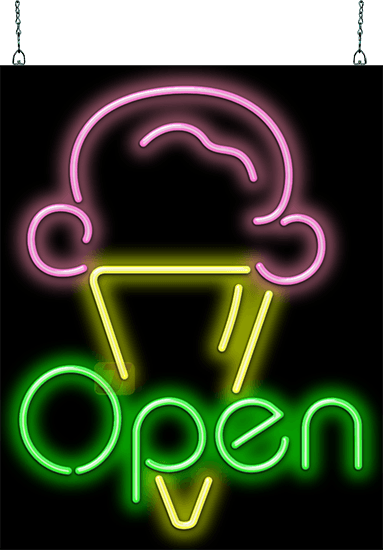 Ice Cream OPEN Neon Sign Large