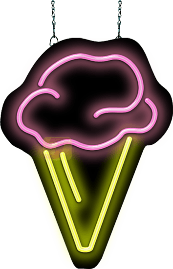 Hard Ice Cream Cone Neon Sign