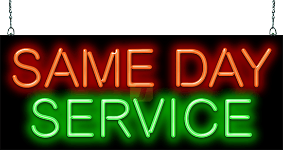 Same Day Service Neon Sign