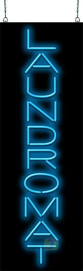 Laundromat Vertical Neon Sign