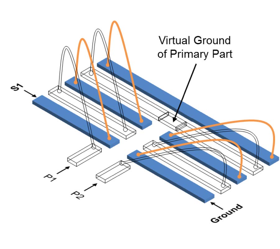 DIFFERENTIAL TRANSFORMER USING BONDER-WIRES AND PATTERNS ON A PRINTED CIRCUIT BOARD FOR RF CIRCUIT APPLICATIONS