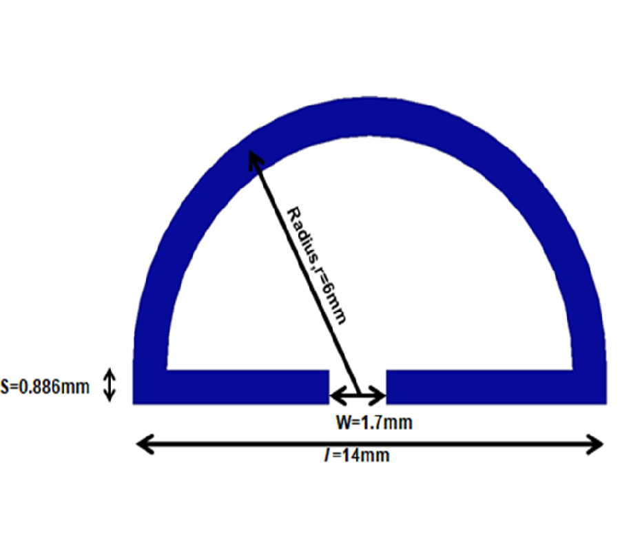 SEMICIRCLE CSRR WITH CIRCULAR SLOT ARRAY STRUCTURES FOR HIGH LEVEL MUTUAL COUPLING REDUCTION IN MIMO ANTENNA