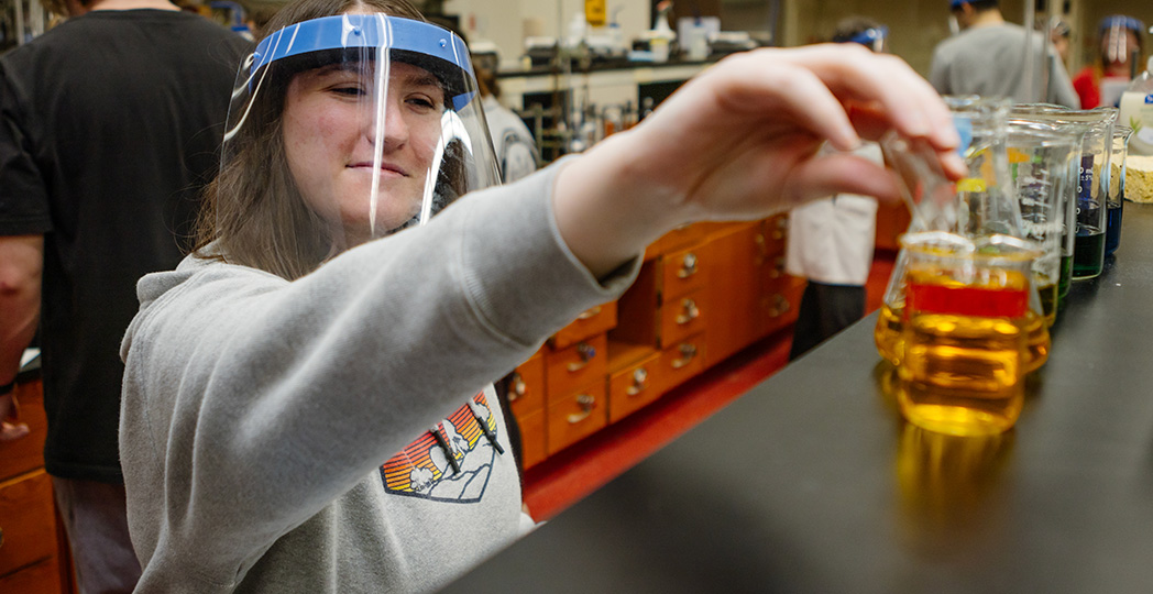 Chemistry student in lab