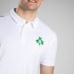 White Men’s Ireland Shamrock Polo Shirt with embroidered shamrock crest by O’Neills.