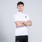 White Men’s Ireland Shamrock Polo Shirt with embroidered shamrock crest by O’Neills.