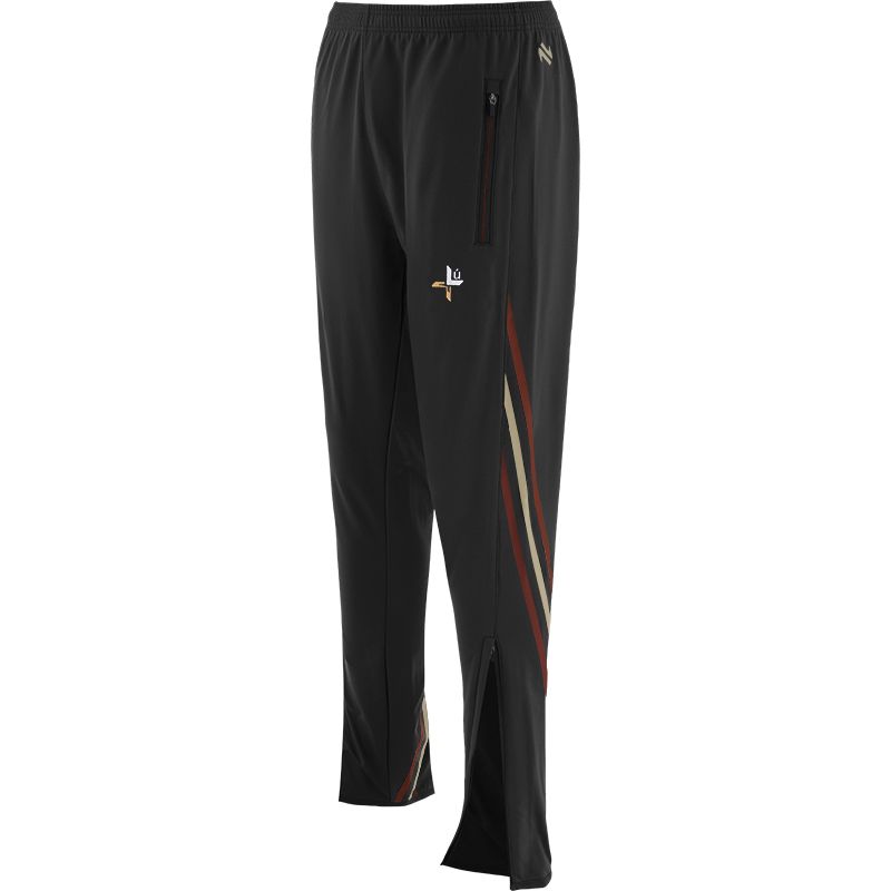 Black Kids' Louth GAA Weston Brushed Skinny Tracksuit Bottoms with zip pockets by O’Neills.