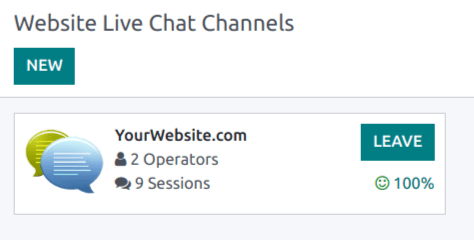 View of a channel form and the option to join a channel for Odoo Live Chat.