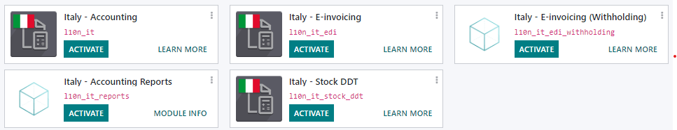 Italian localization modules