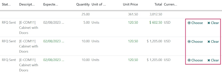 Compare Product Lines page for alternative RFQs.