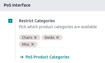 Setting to set up the restrict category feature