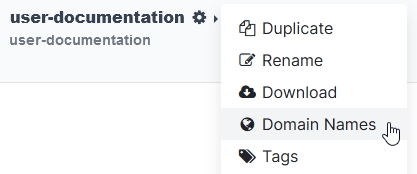 Zugriff auf die Konfiguration von Domainnamen einer Datenbank.