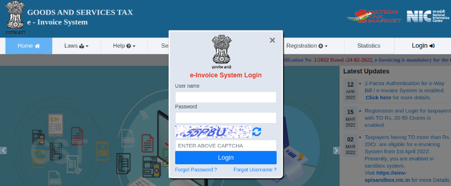 Odoo ERP-System auf dem Webportal für elektronische Rechnungen registrieren