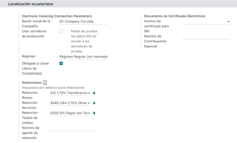 Elektronische Signatur für Ecuador.