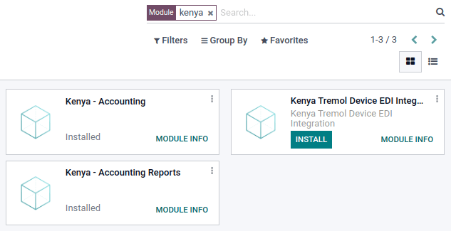 Die drei Module für die kenianische steuerliche Lokalisierung in Odoo