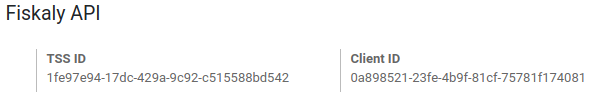 Beispiel einer TSS-ID und Client-ID von fiskaly in Odoo Kassensystem