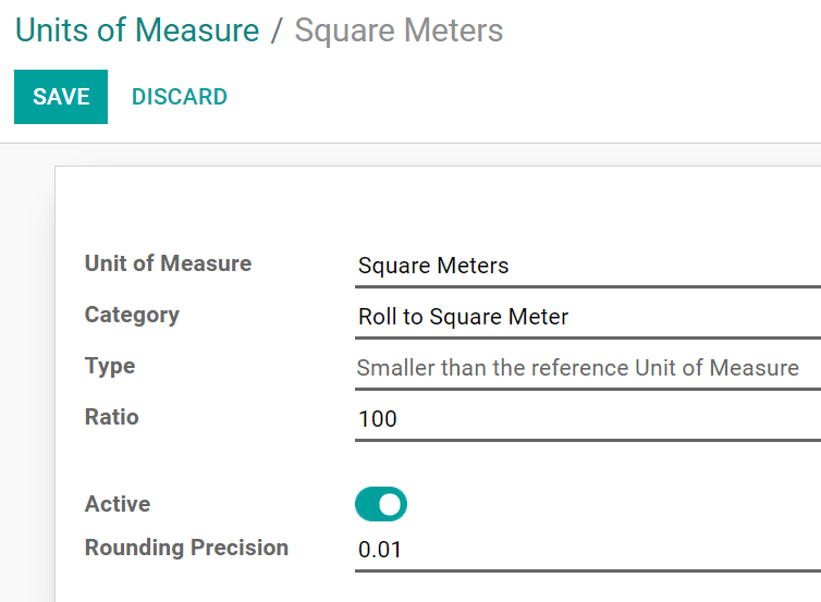 Erstellung einer zweiten Maßeinheit in Odoo Einkauf 