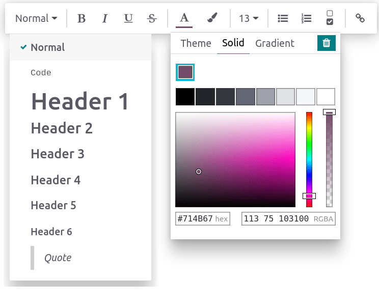 Die Toolbox des Texteditors