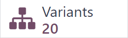 Die intelligente Schaltfläche „Varianten“ am oberen Rand des Produktformulars in Odoo Verkauf.