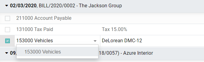 Modification du compte d'une écriture comptable enregistrée dans Odoo Comptabilité